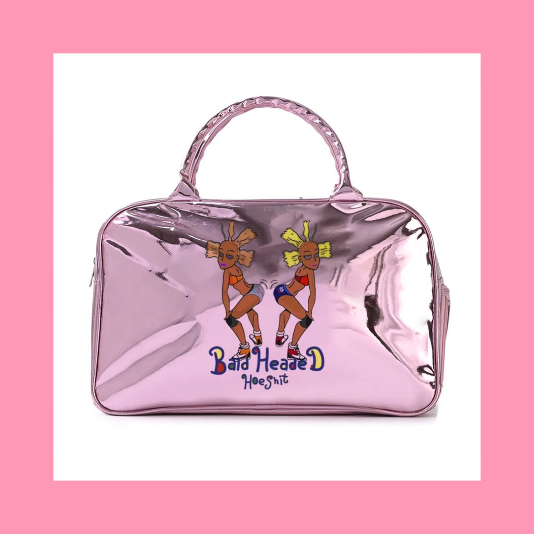 Metallic Pink Ball Headed Duffle Bag
